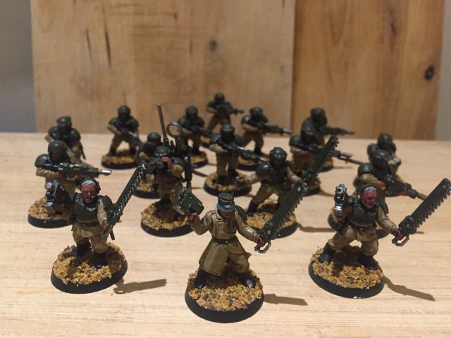 Completed Cadian Shock Troops - using a brush