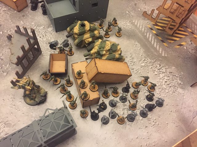 The Veterans fall to Bolter fire - opening an alley up for the Dark Angel bikes