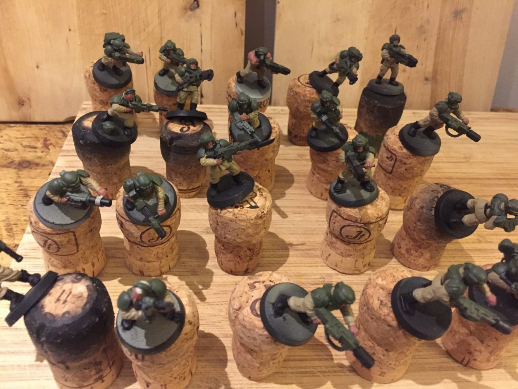 Astra Militarum Cadian Shock Troops on the painting table - Astra Militarum Products