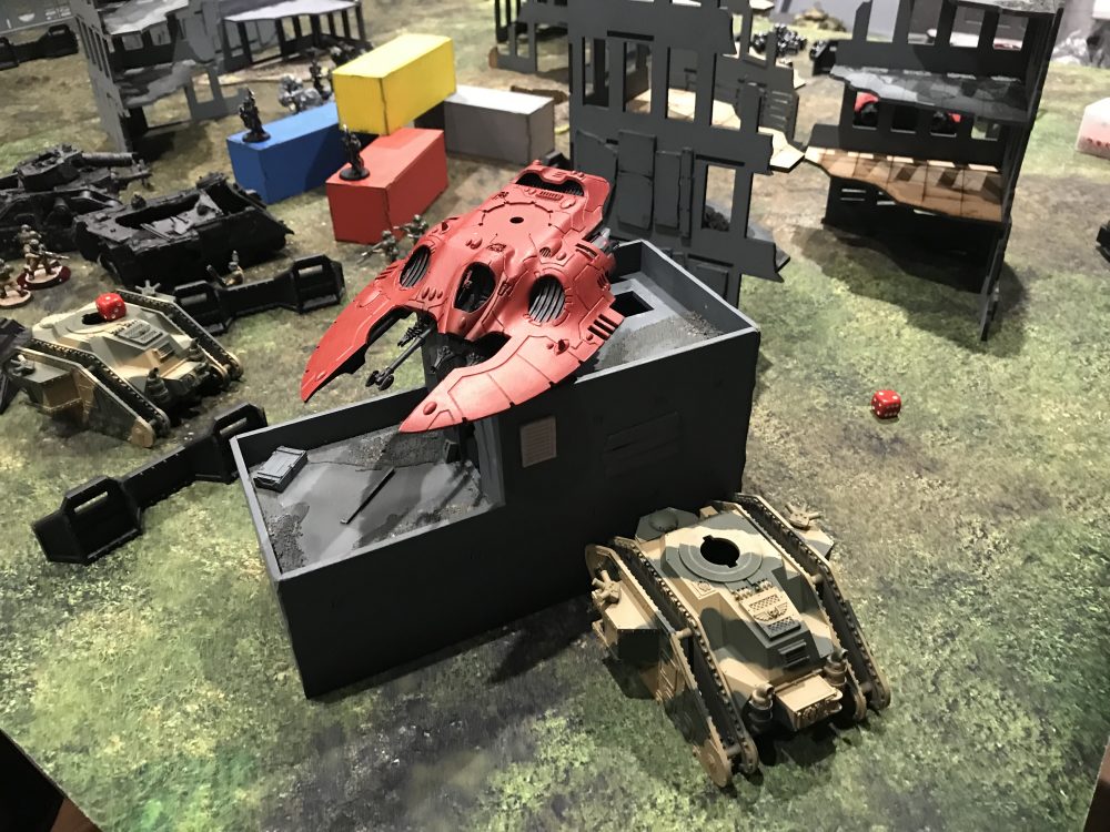 One Wyvern remains (Leman Russ with no turret) - Ynnari vs Astra Militarum