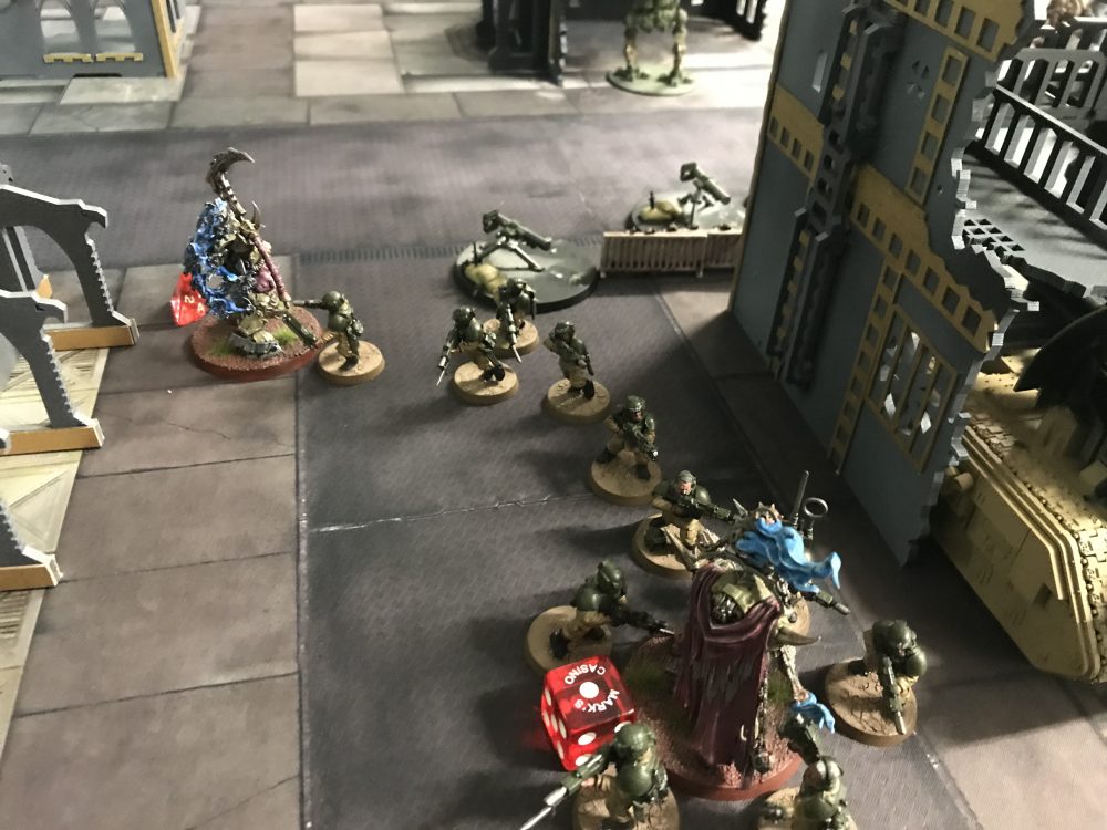 Guardsmen slowing the advance of the Lord of Contagion and Typhus
