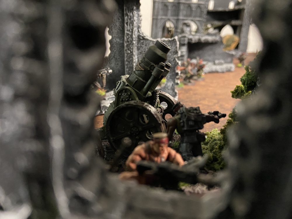 Heavy Mortars ready to rock - Astra Militarum vs Death Guard