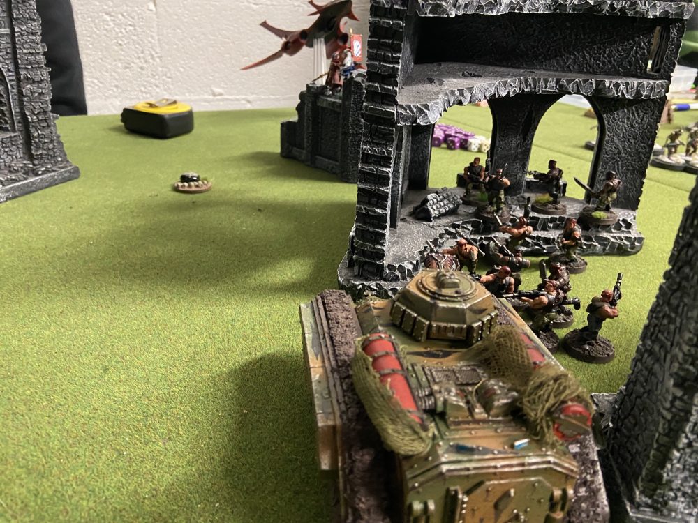 The right flank goes forward