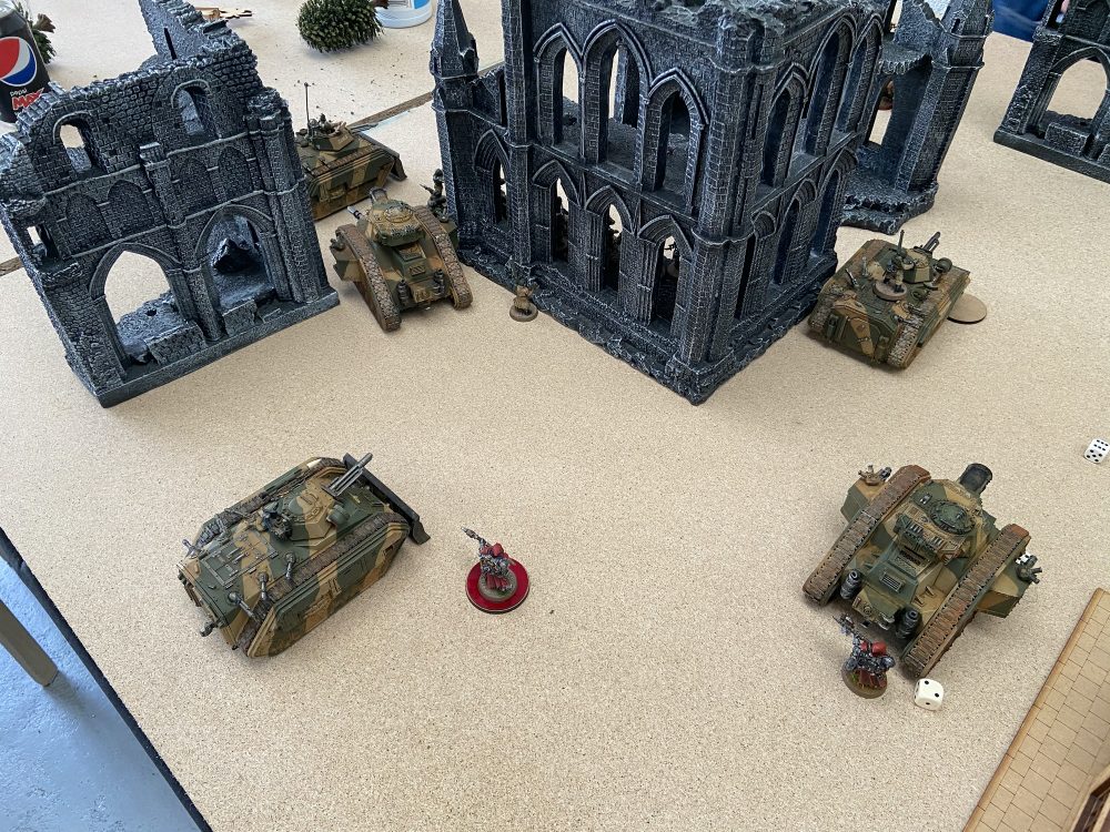 Guard forces after their first turn