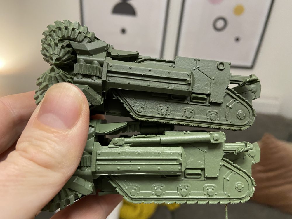 The Castellan Green was airbrushed using the mini airbrush compressor