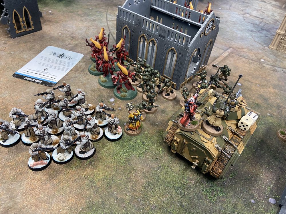 This is going to get messy! Eldar vs Astra Militarum